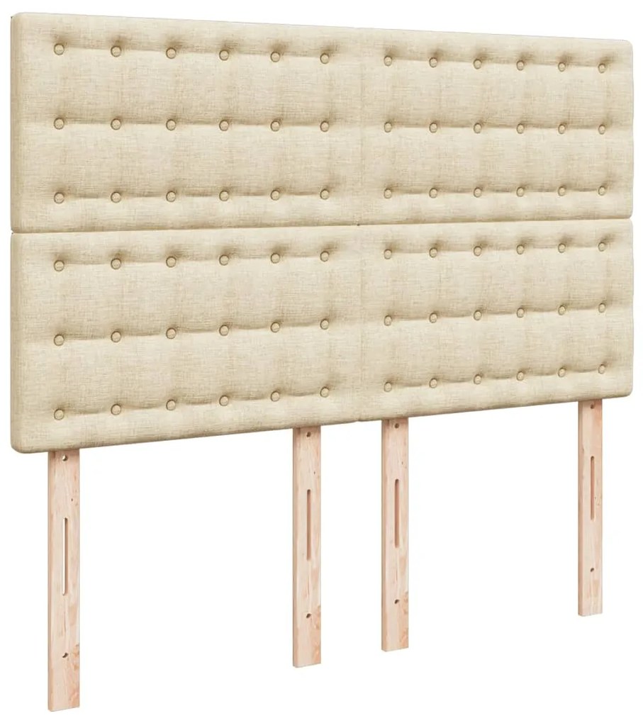 Cama com molas/colchão 160x200 cm tecido cor creme