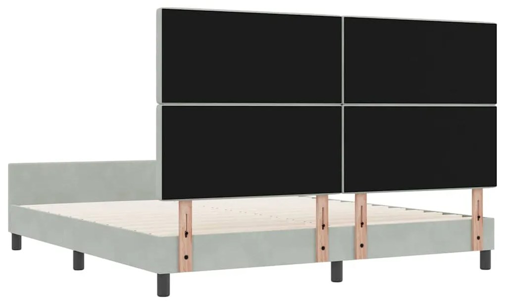 Cama vidaXL Cinza Claro 180x200 cm Veludo