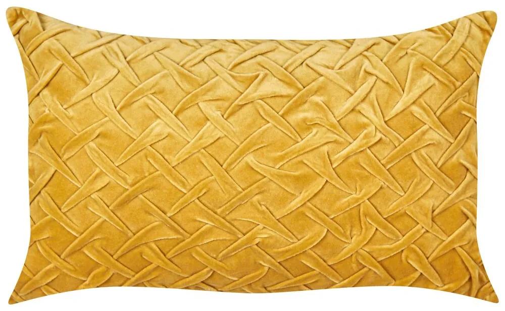 Almofada decorativa em veludo amarelo 30 x 50 cm CHOISYA Beliani