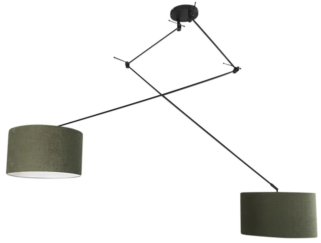 LED Candeeiro de suspensão inteligente preto com abajur 35 cm verde incl. 2 Wifi A60 - Blitz Moderno