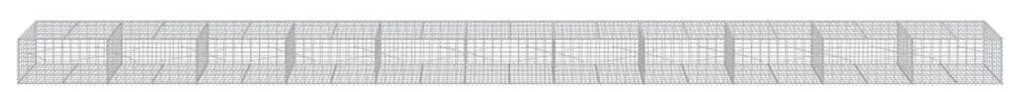 Cesto gabião com cobertura 1100x100x50 cm ferro galvanizado
