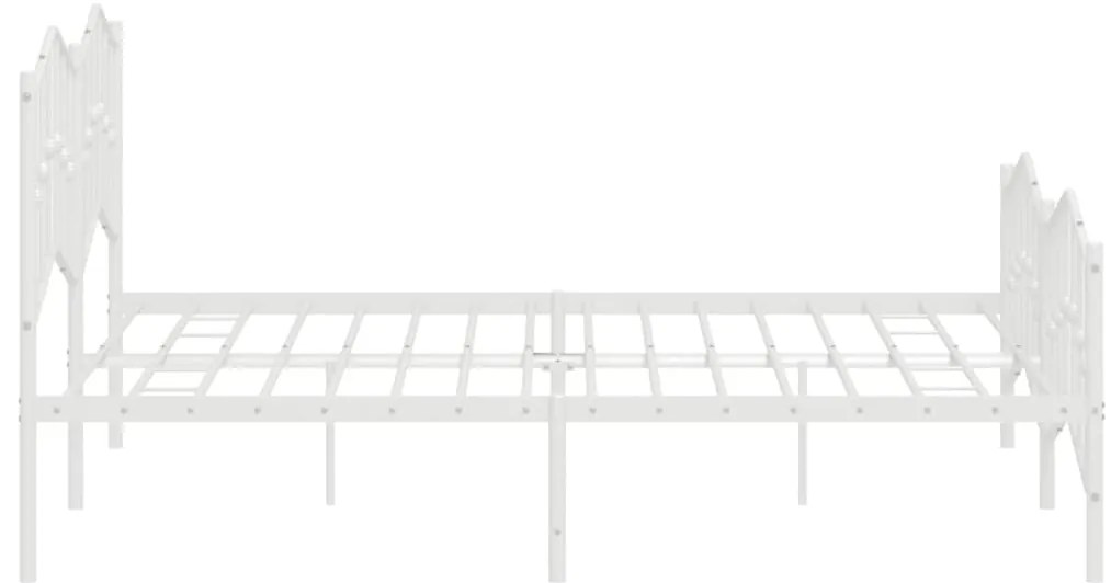 Estrutura de cama com cabeceira e pés 180x200 cm metal branco