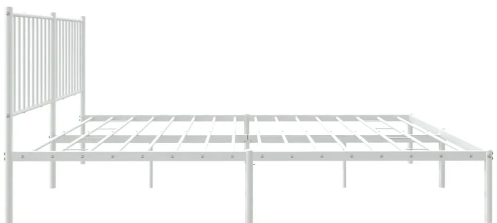 Estrutura de cama com cabeceira 160x200 cm metal branco