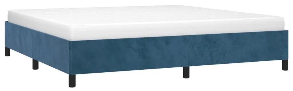 Estrutura de cama 200x200 cm veludo azul-escuro