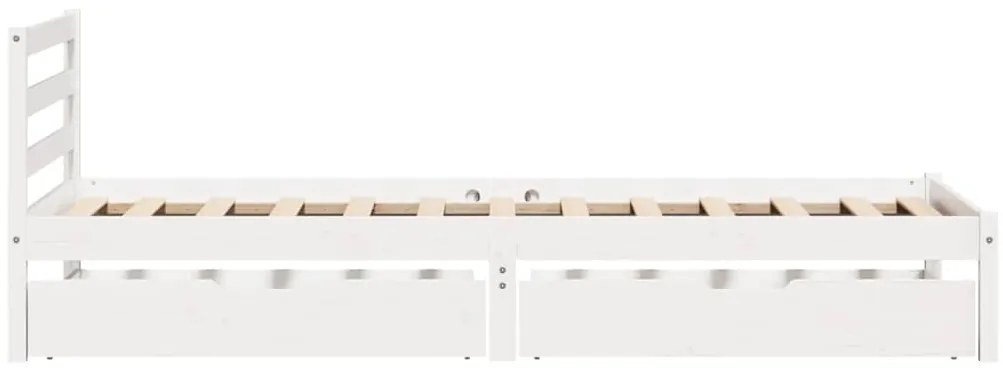 Cama sem colchão 90x190 cm madeira de pinho maciça branco