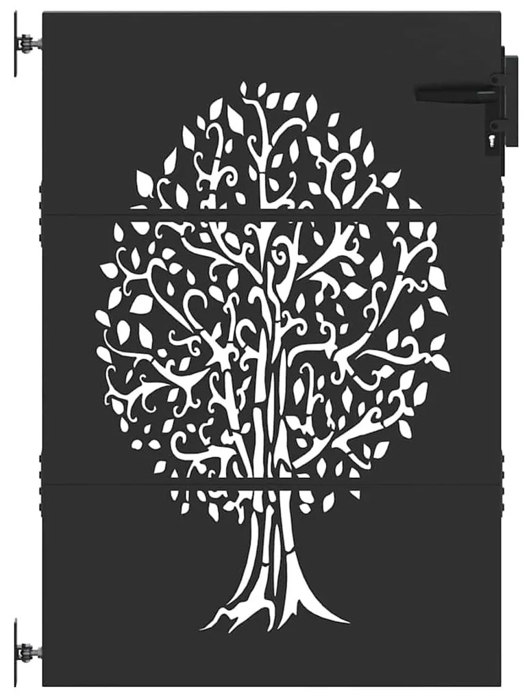 Portão de Jardim Preto 100 x 150 cm Aço com Revestimento em Pó