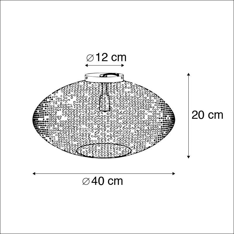 Candeeiro de teto oriental preto e dourado 40 cm - Radiance Oriental