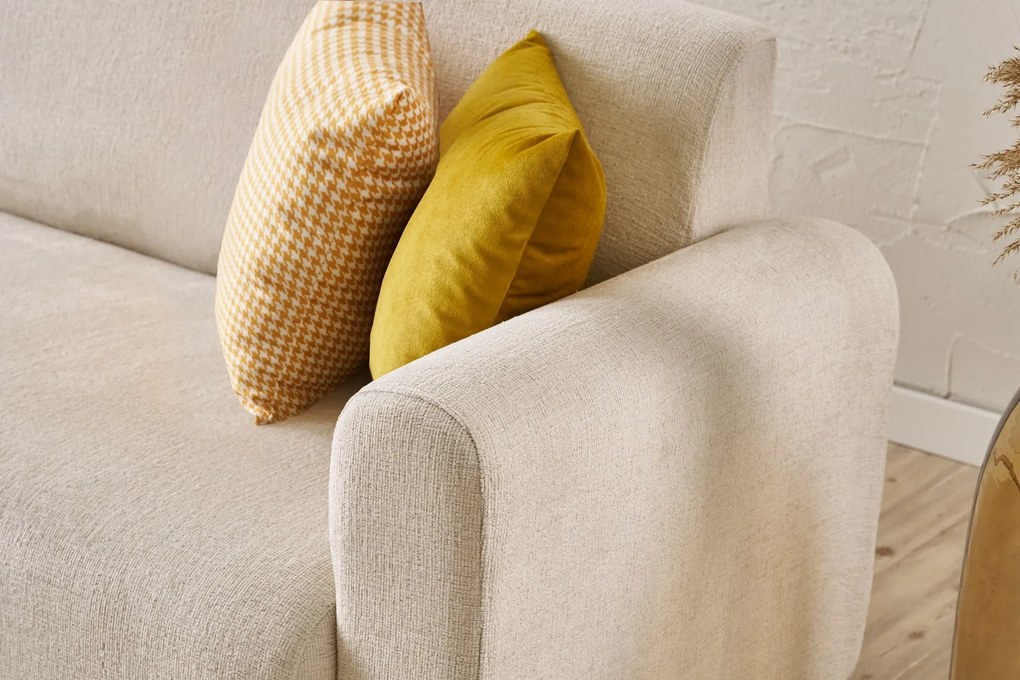 Conjunto de Sofás Noya – Creme – 3 Lugares: 220x87x70 cm, 1 Lugar: 95x