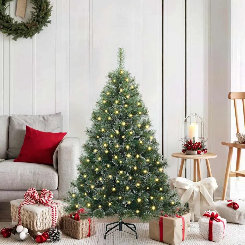 vidaXL Árvore de Natal Artificial com 150 LEDs Verde 120 cm PE e PVC