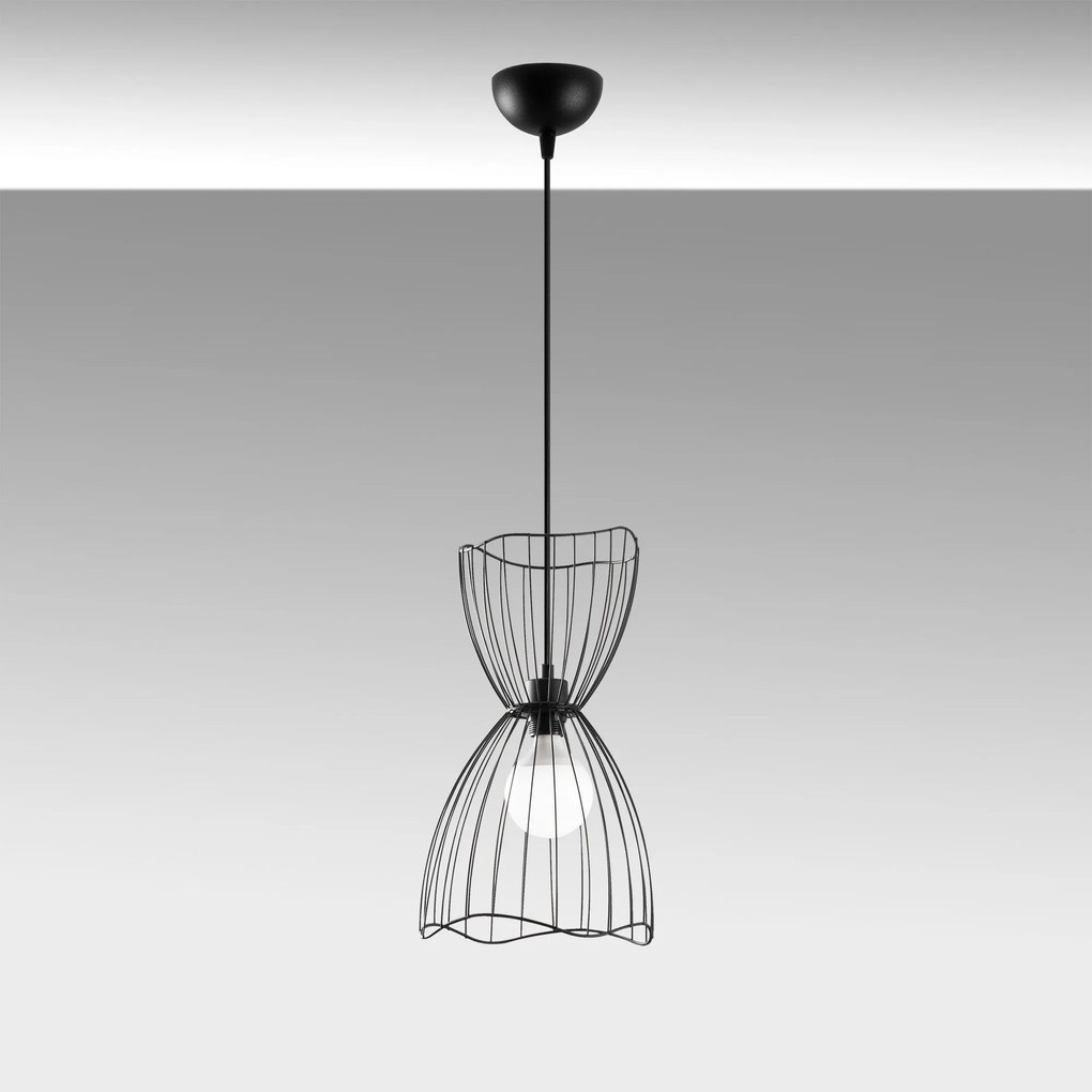Candeeiro Suspenso Zeyno – Preto – 25 x 25 cm