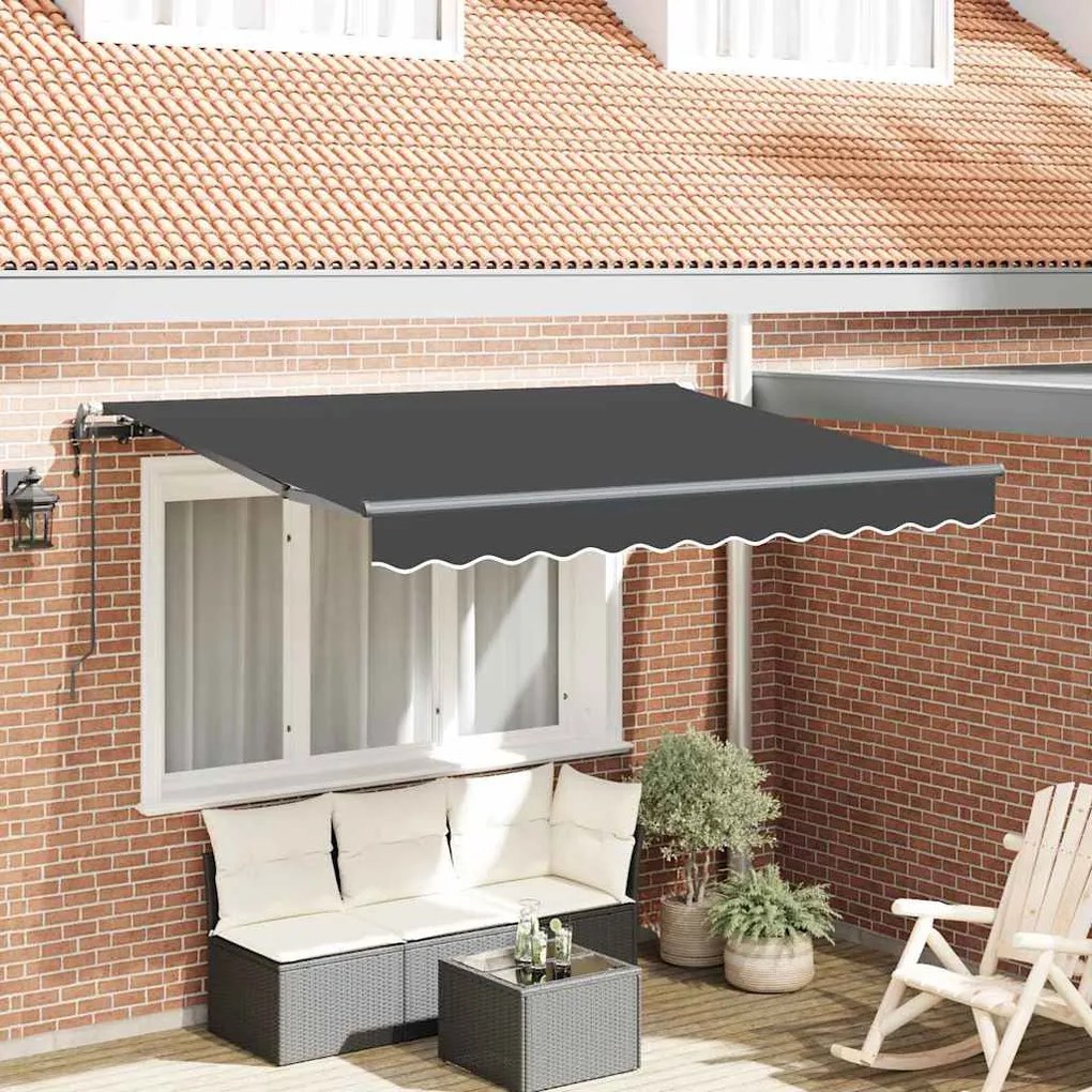 vidaXL Toldo Retrátil Antracite 250x200 cm 250 x 200 cm 2,5 x 2 m