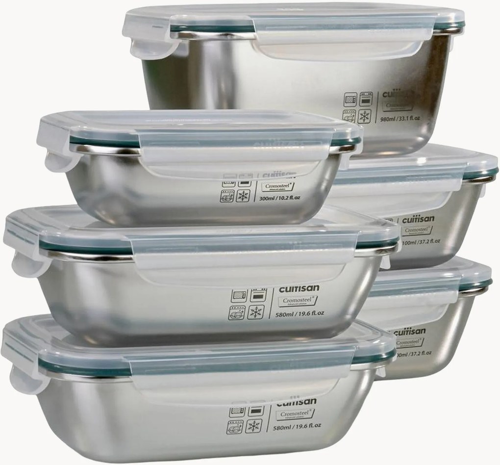 Recipientes para alimentos Cuitisan Simple, conjunto de 6