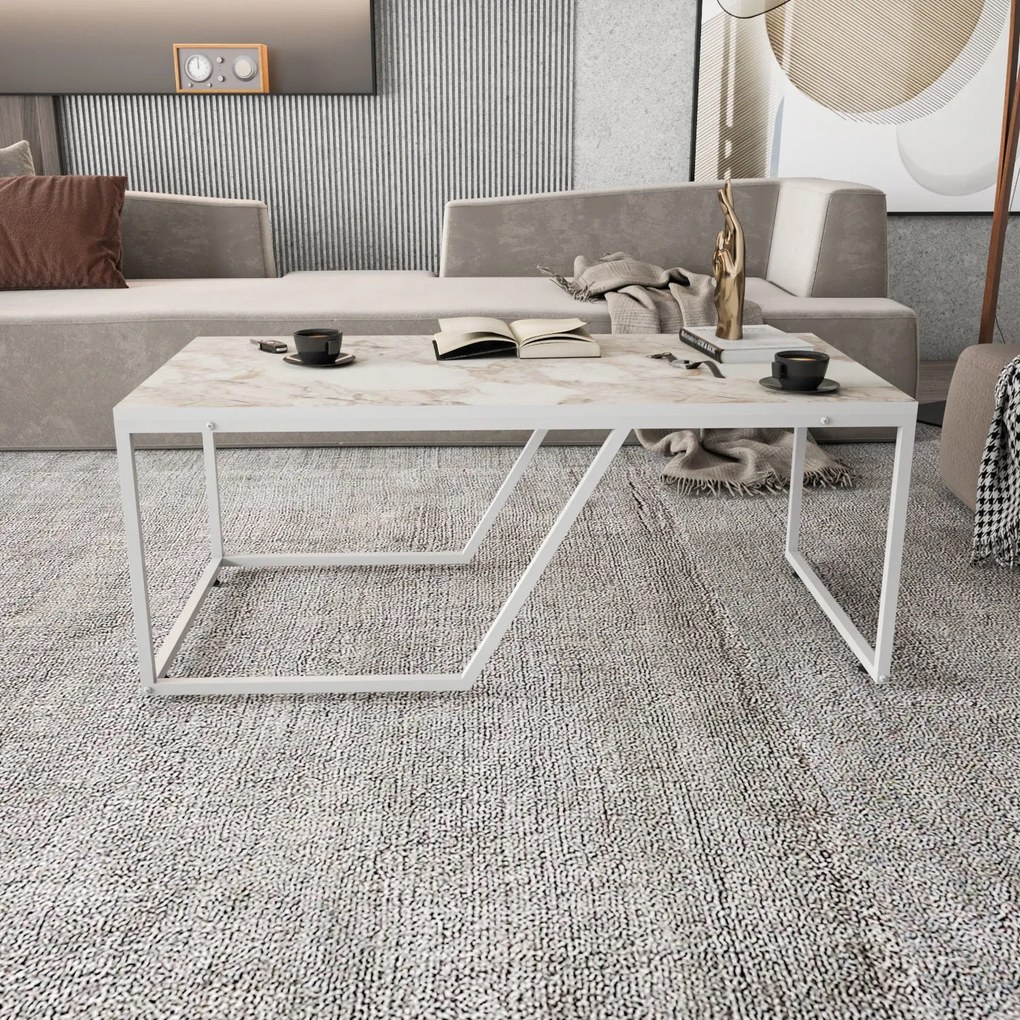 Mesa de Centro Wendy – Branco – 120x60x48 cm