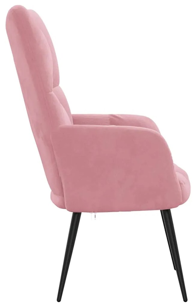 Cadeira de descanso veludo rosa