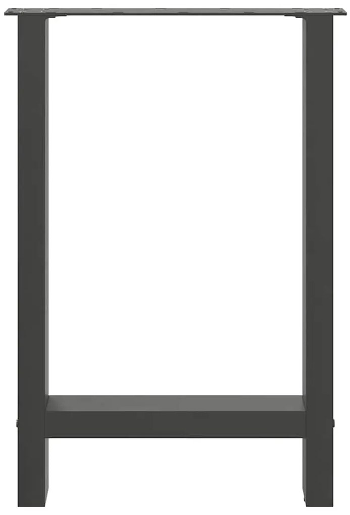 Pés para mesa de jantar antracite 2 peças 50x(72-73) cm aço