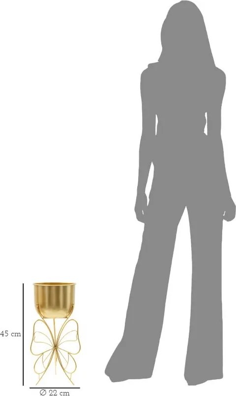 PORTA-VASOS FARFY DOURADO Ø 22X45 CM (PLANTAS NÃO INCLUIDAS)