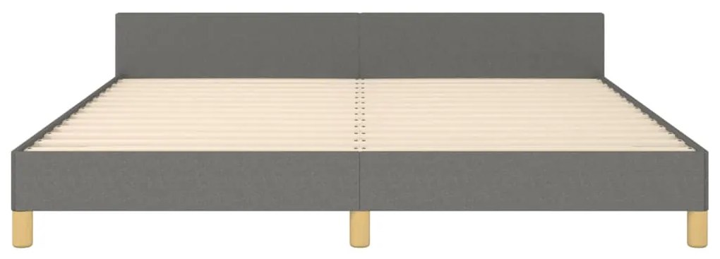 Estrutura de cama sem colchão 160x200 cm tecido cinzento-escuro