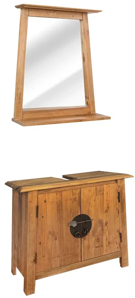 Conjunto móveis casa de banho pinho maciço