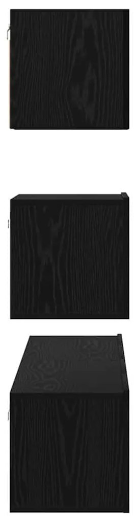 Gabinete de TV de Parede 4 pcs Carvalho preto 80 x 30 x 30.5 cm