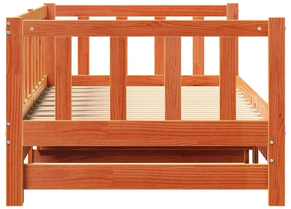 Cama de Dia Retrátil sem Colchão Castanho 2x(80x200) cm