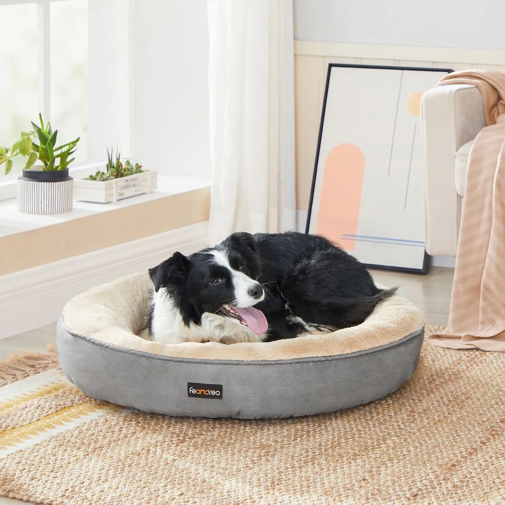 Cama para cães com Ø 70 cm em forma de donut cinzento claro