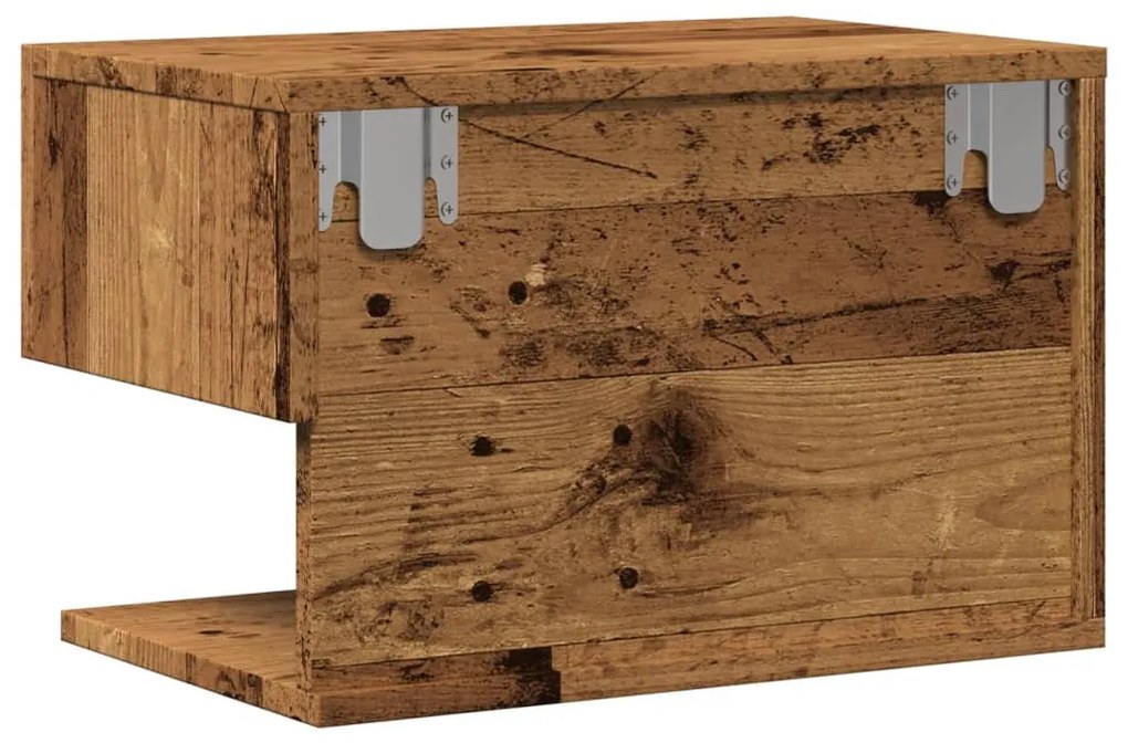 Mesa de cabeceira de parede madeira velha