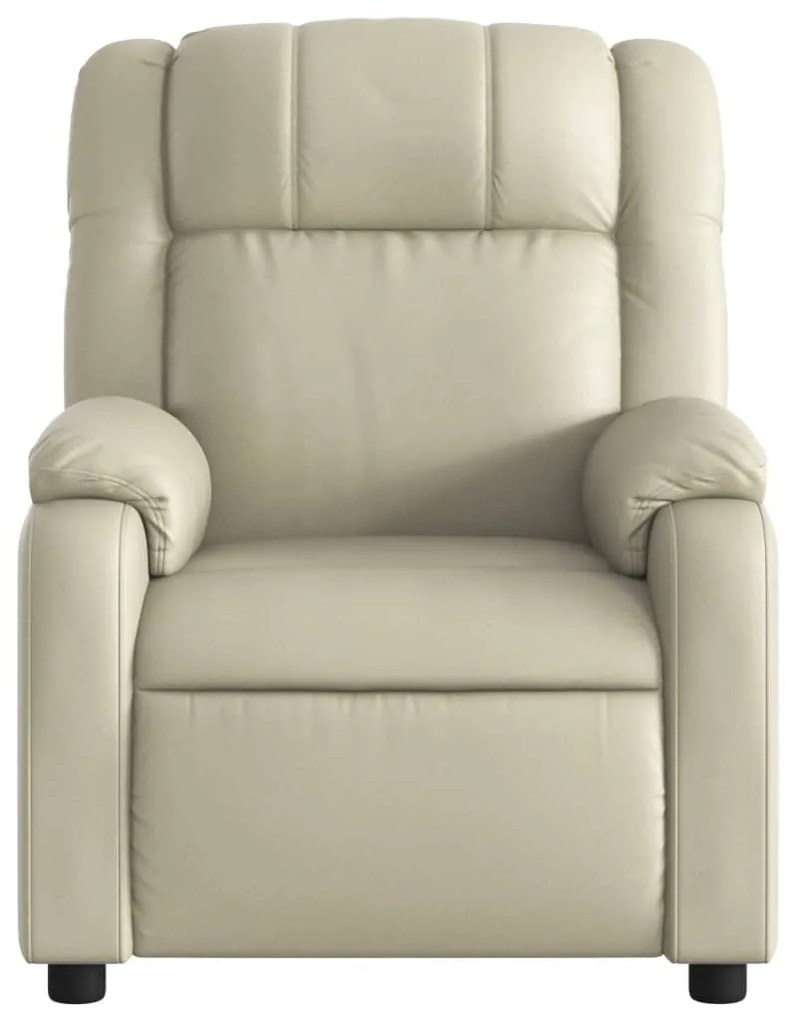 Poltrona reclinável couro artificial cor creme