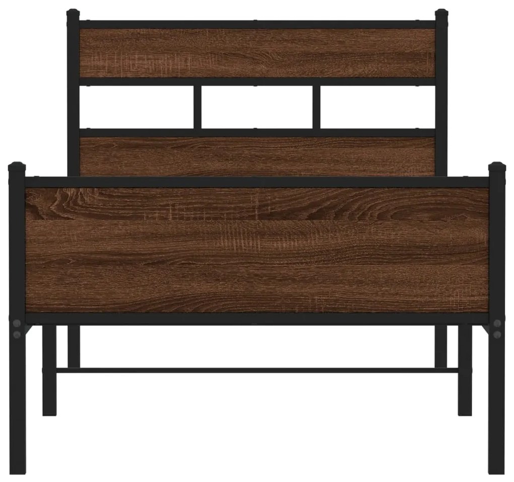 Estrutura cama s/ colchão derivados madeira carvalho castanho