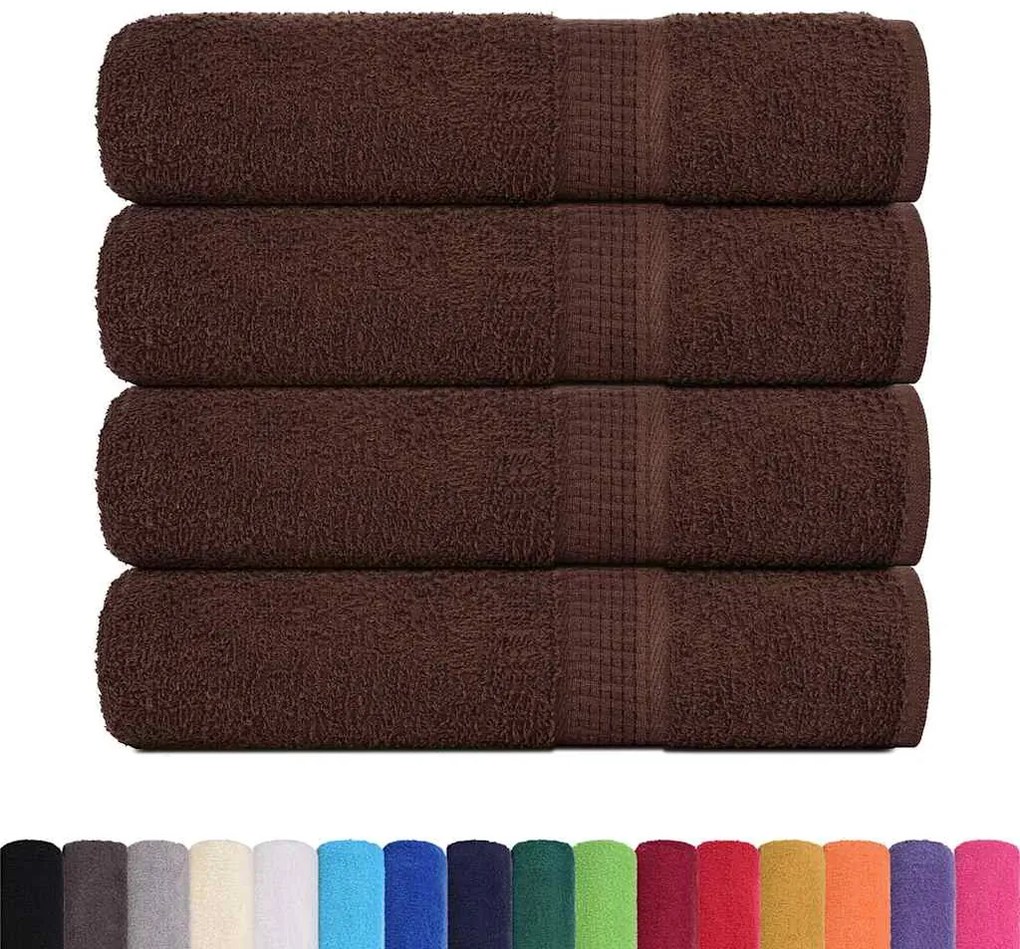 Toalhas de banho 4 pcs 70x140 cm 360 gsm 100% algodão castanho
