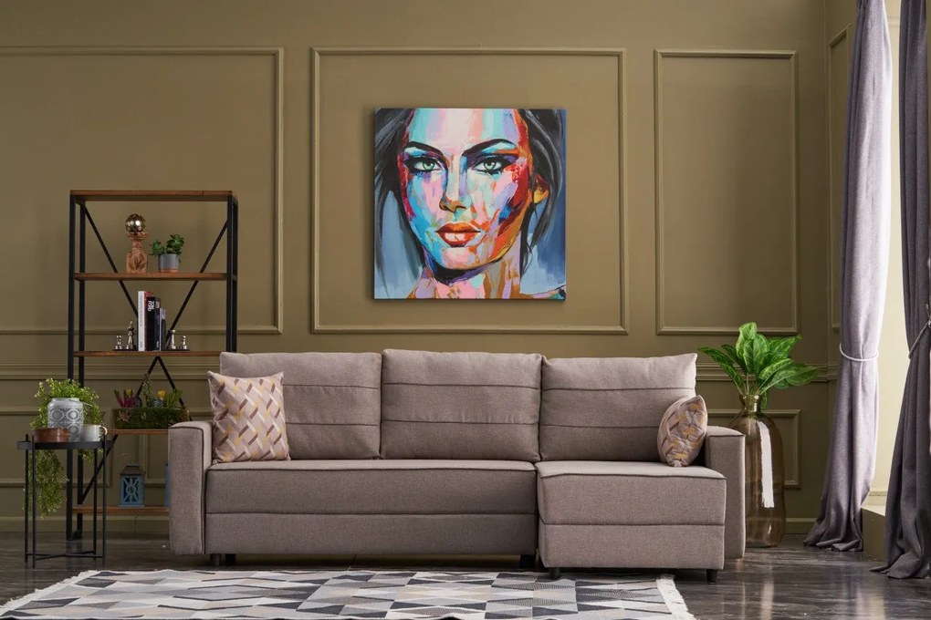 Sofá-cama de Canto Ece – Creme – 242 x 88 x 90 cm