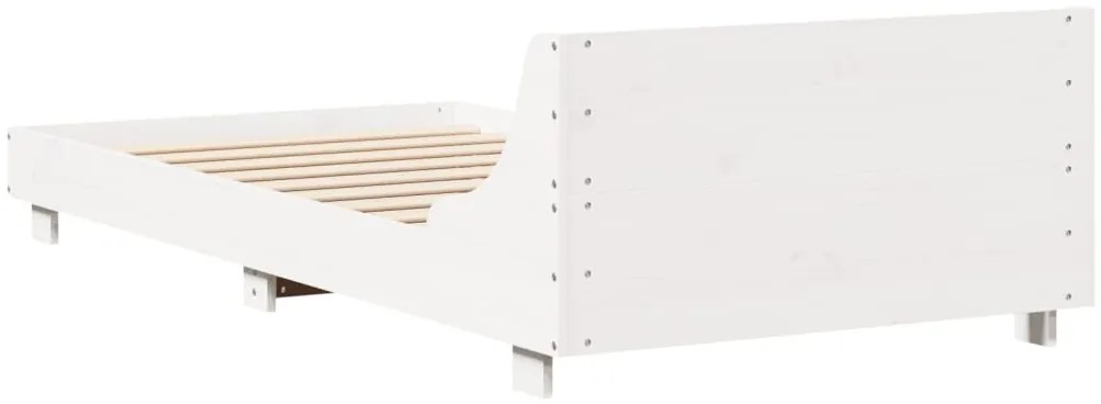 Cama sem colchão 90x190 cm madeira de pinho maciça branco