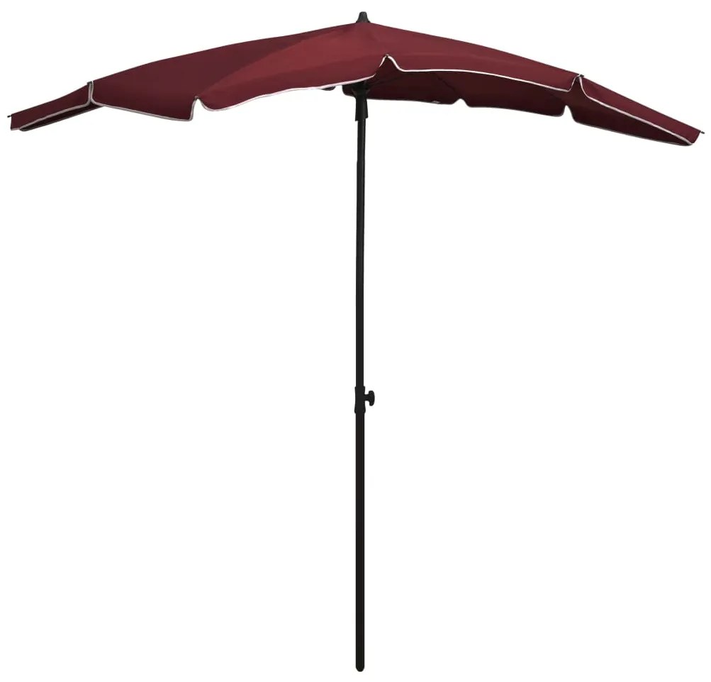 vidaXL Guarda-sol de jardim com poste 200x130 cm bordô