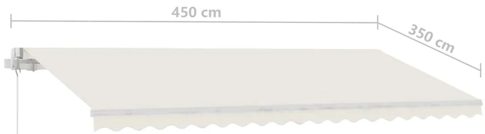 Toldo retrátil manual com LED 450x350 cm cor creme