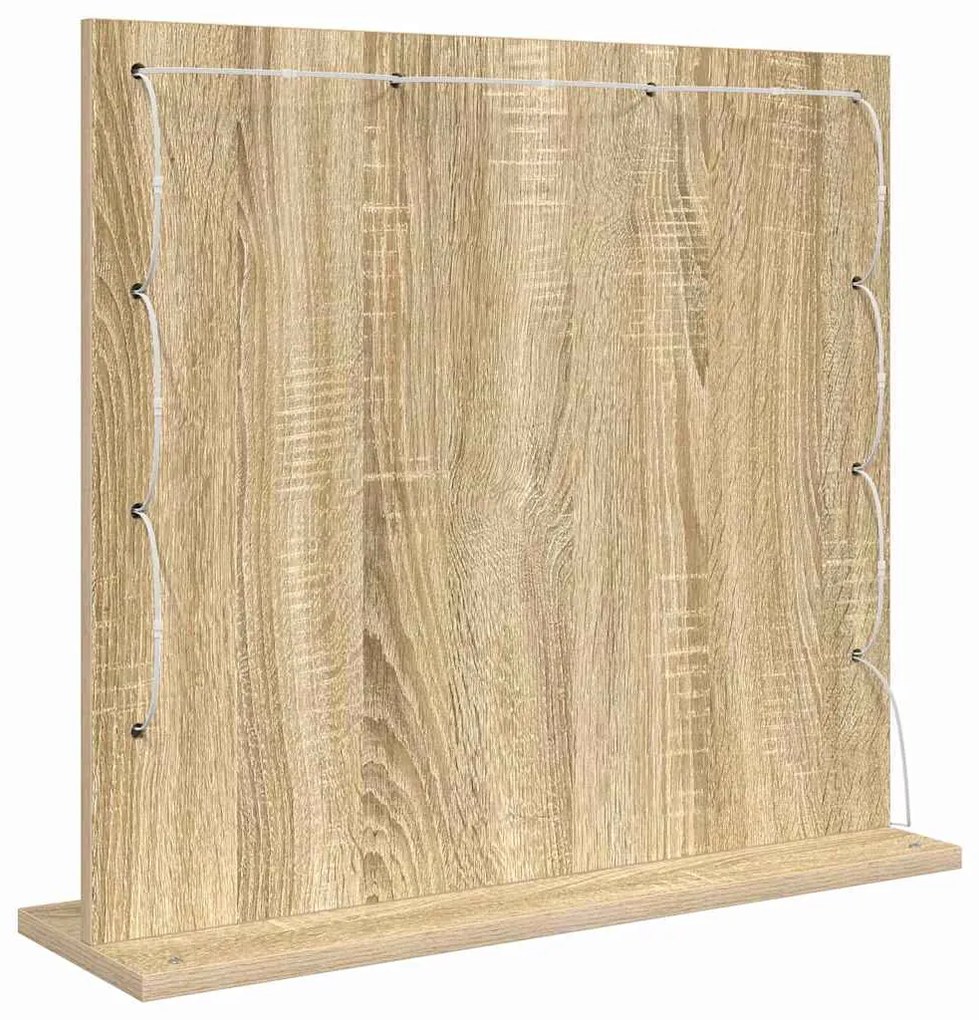 Espelho de Vanity com Luzes LED Carvalho Sonoma 60x55x18 cm