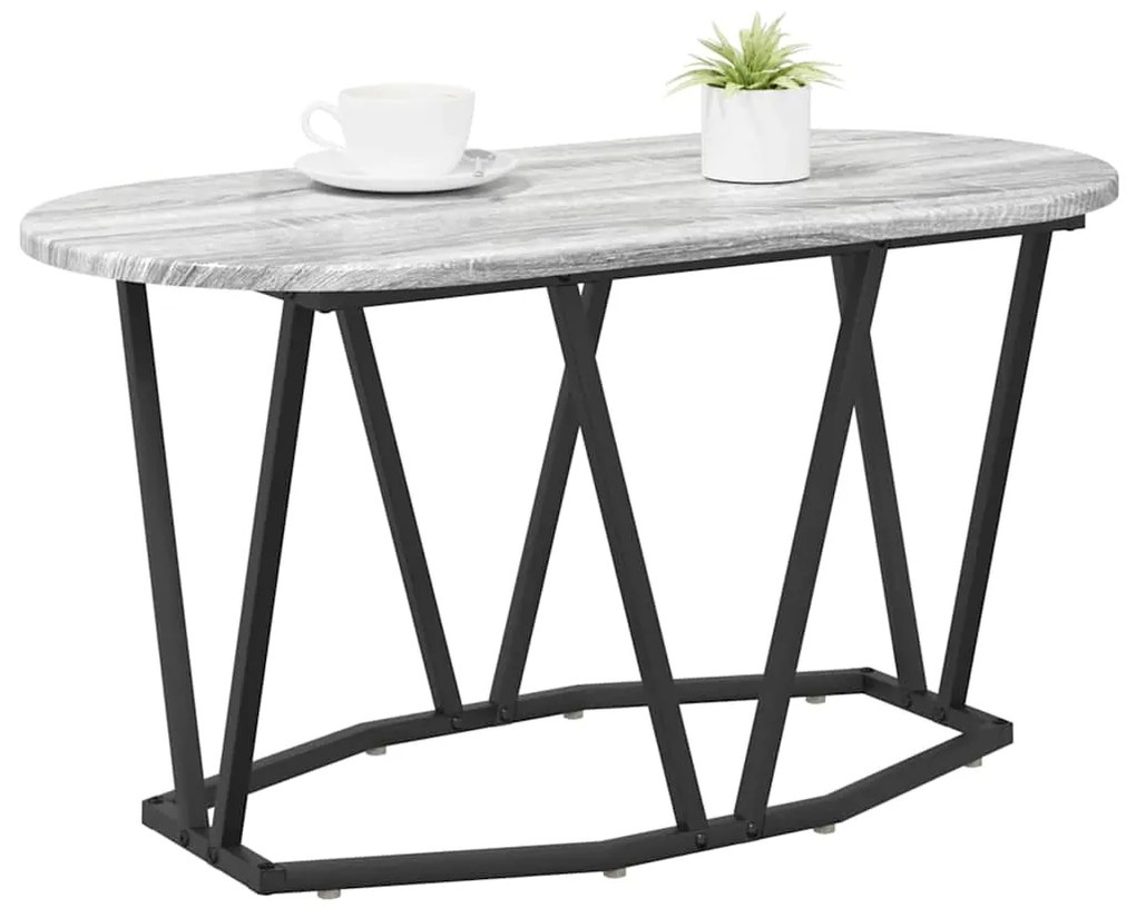 Mesa de Café Cinza Sonoma da - 80x40x40.5 cm, Feita de Madeira Engenhe