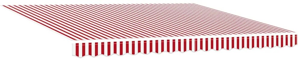 Toldo Retrátil Manual Listrado Vermelho e Branco 400x300 cm