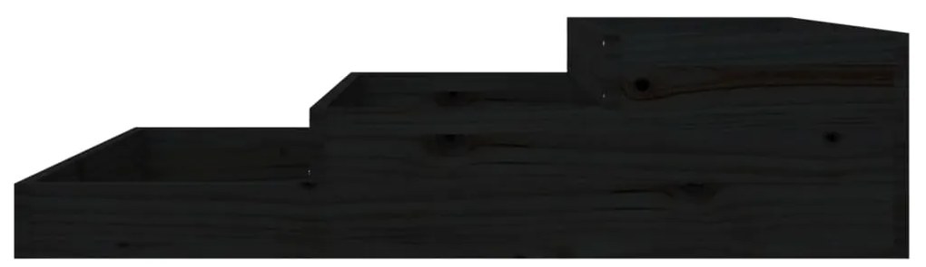 Vaso/floreira 107x107x27 cm pinho maciço preto