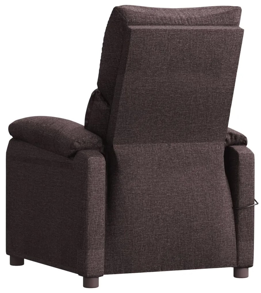 Poltrona de massagens tecido castanho-escuro