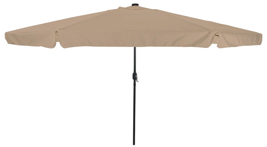 Guarda-sóis de Jardim vidaXL com Luzes LED ø395x245 cm Taupe