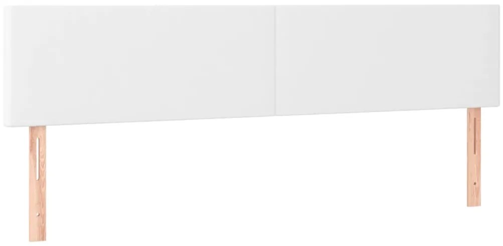 Cama box spring c/colchão/LED 180x200cm couro artificial branco