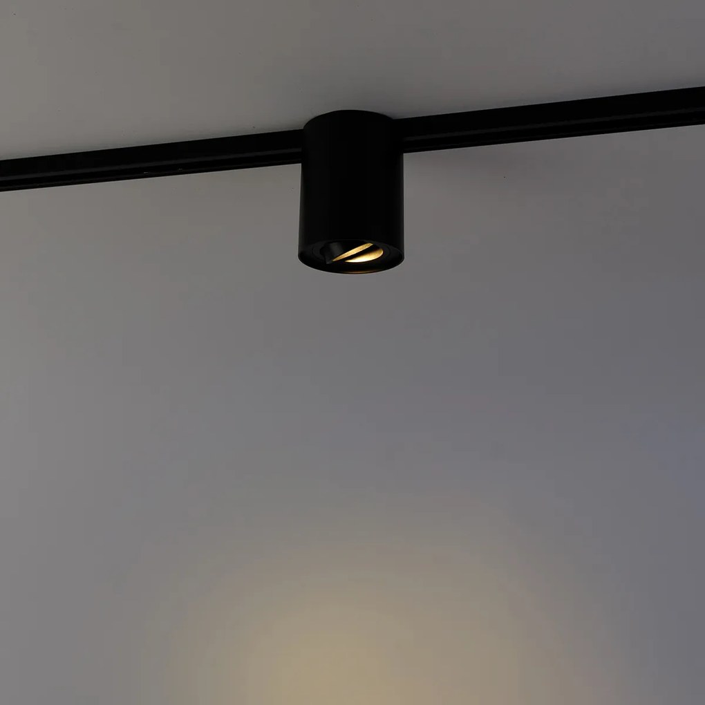 Foco de calha moderno monofásico preto - Rondoo Up