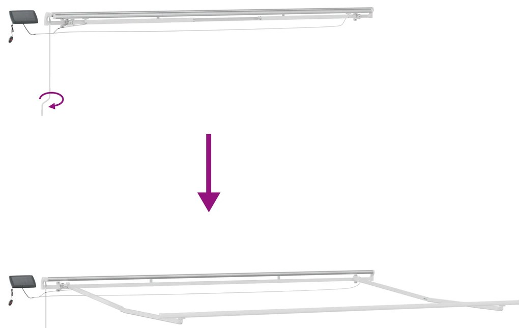 Toldo Retrátil Manual vidaXL com LED Vermelho 450x350 cm