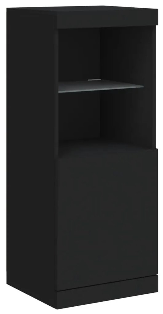 Aparador com luzes LED 41x37x100 cm preto