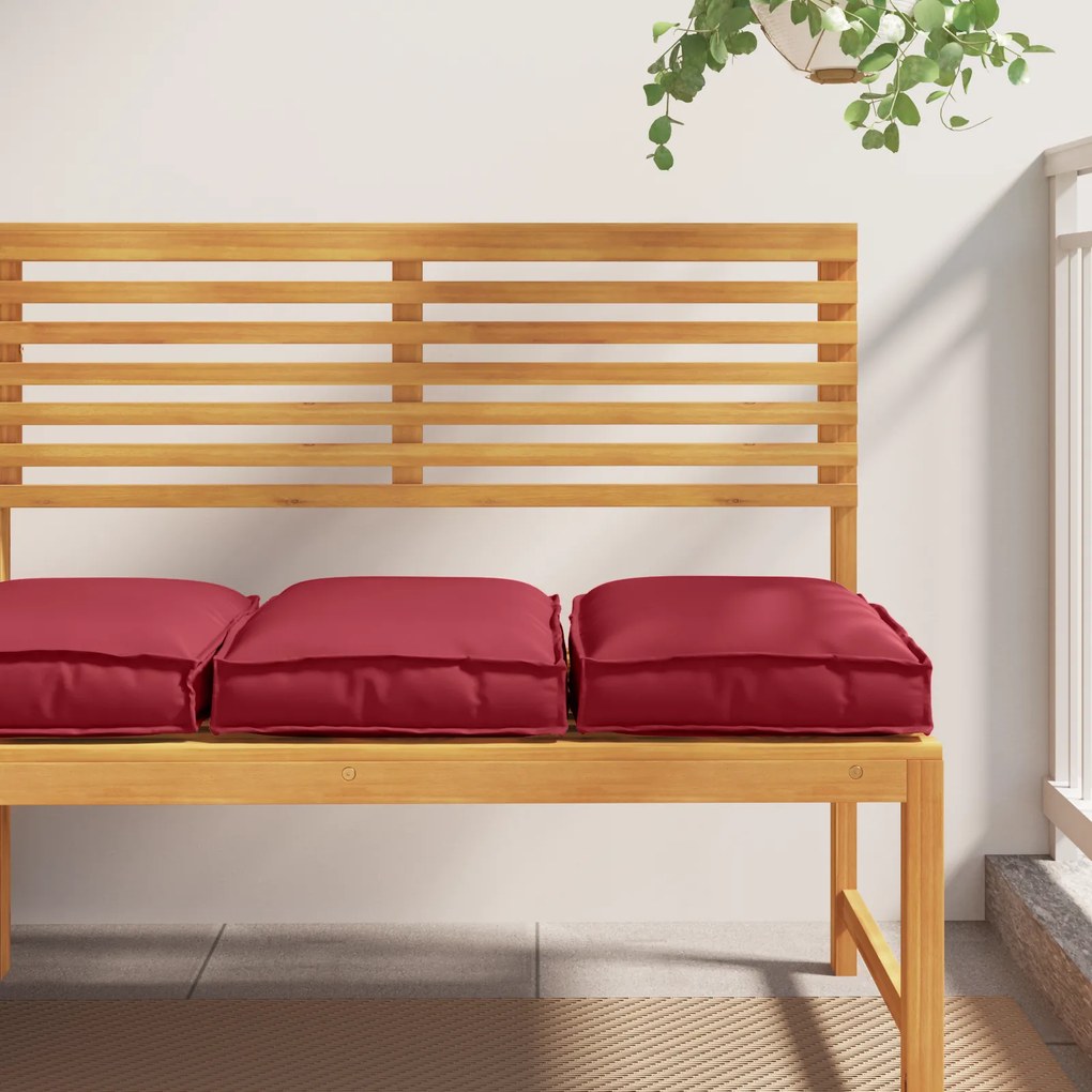 vidaXL Almofadas de Paletes para Assento 2 pcs Vermelho Vinho 40x40x8 cm Tecido Oxford