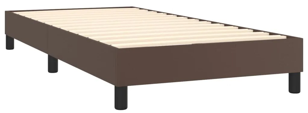 Estrutura de cama 80x200 cm couro artificial castanho