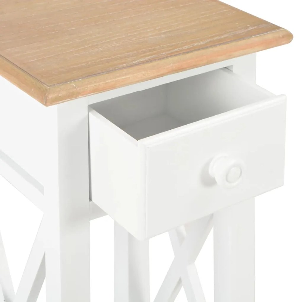 Mesa lateral 27x27x65,5 cm madeira branco
