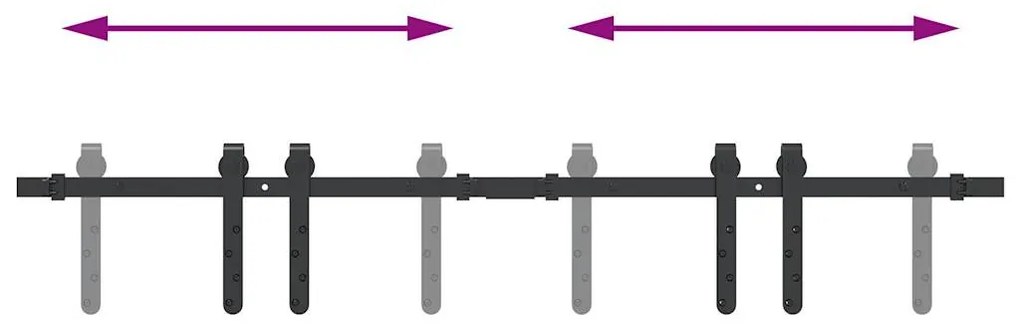 Kit p/ porta de armário deslizante 122 cm aço carbono