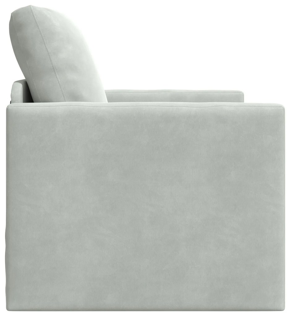 Sofá de Andar vidaXL Individual Conversível Veludo 74x77x81 cm Cinza C