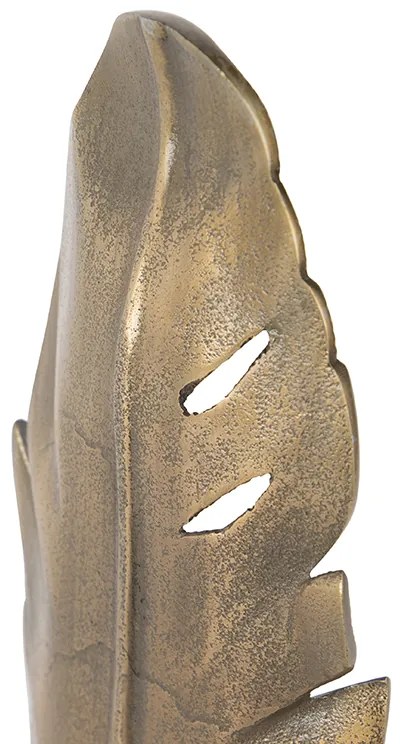 Candeeiro de mesa Art Deco bronze com base em mármore - Leaf