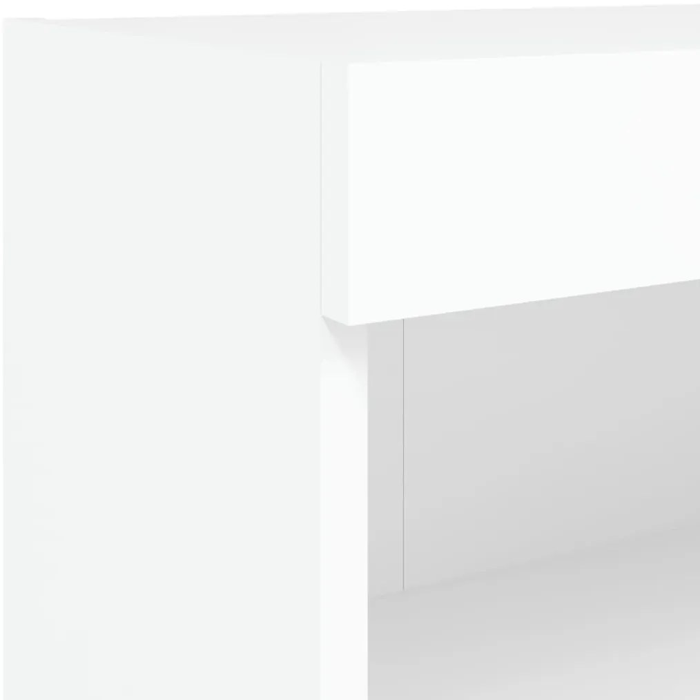 Móvel de TV com luzes LED 60x30x30 cm branco